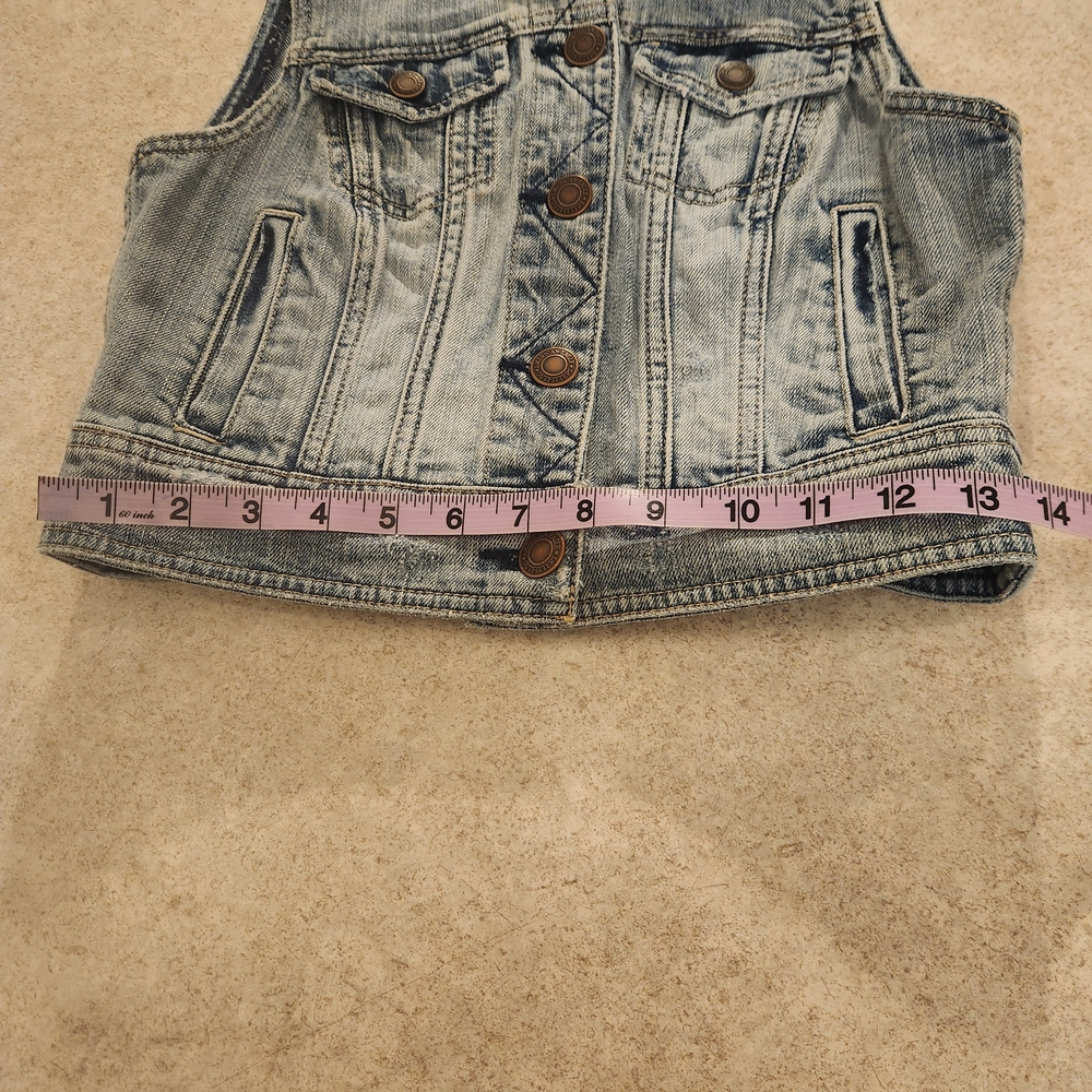 Y2K American Eagle Jeans / Denim Button Down Vest Size Sm. Good Used Conditions - Picture 8 of 10